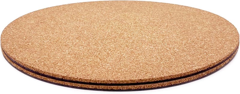 KITLAB Cork Plant Coasters - Double Layered 12 Inch Planter Coasters, Absorbent Cork Plant Mats for House Plants, 2 Pcs - Image 1